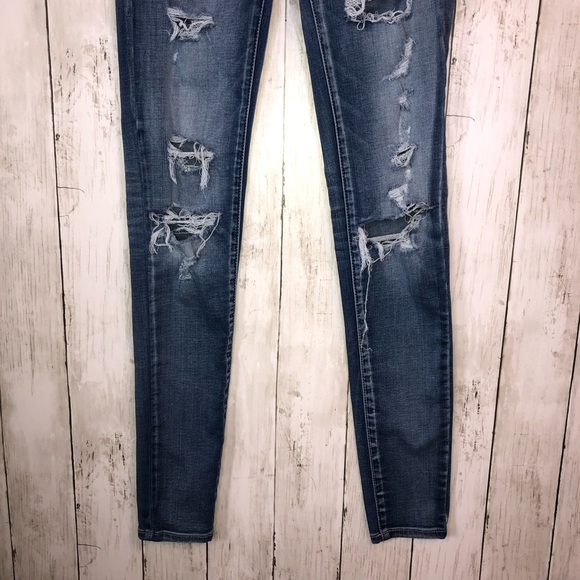 American Eagle Distressed Jegging Super Stretch 00 - Picture 3 of 7